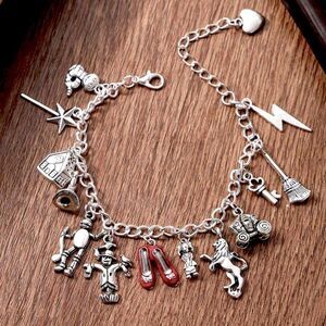 HALLOWEEN SALE Sterling Silver Vintage Wizard Of Oz Charm Bracelet